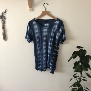 JCrew Indigo tie dye linen shirt!